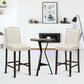 Costway 29" Beige Bar Height Set of 2 Nailhead Bar Stools with Rubber Wood Legs