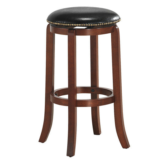 Costway 29" Bistro Leather Padded Backless Swivel Bar Stool