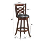 Costway 29" Counter Height Upholstered Espresso Swivel Dining Chair with Cushion Seat