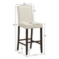 Costway 29" Gray Bar Height Set of 2 Nailhead Bar Stools with Rubber Wood Legs