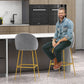 Costway 29" Gray Bar Stools Set of 2 with Padded Seats