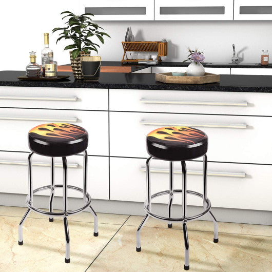 Costway 29'' Height Round Counter Flame Bar Stools Kitchen Oasis
