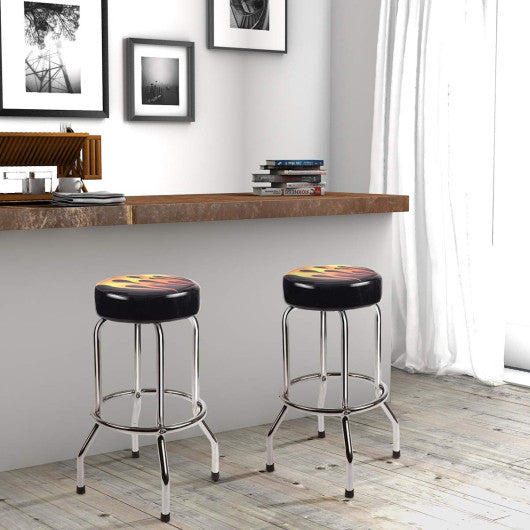 Costway 29'' Height Round Counter Flame Bar Stools