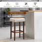 Costway 29" Height Set of 2 Nailhead Saddle Bar Stools