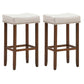 Costway 29" Height Set of 2 Nailhead Saddle Bar Stools