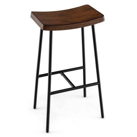 Costway 29'' Industrial Saddle Bar Stool with Metal Legs