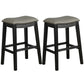 Costway 29" Set of 2 Black Saddle Nailhead Kitchen Counter Chair