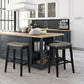 Costway 29" Set of 2 Black Saddle Nailhead Kitchen Counter Chair