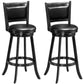 Costway 29" Set of 2 Black Swivel Bar Height Stool Wood Dining Chair Barstool