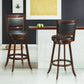 Costway 29" Set of 2 Brown Swivel Bar Height Stool Wood Dining Chair Barstool