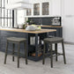 Costway 29" Set of 2 Gray Saddle Nailhead Kitchen Counter Chair