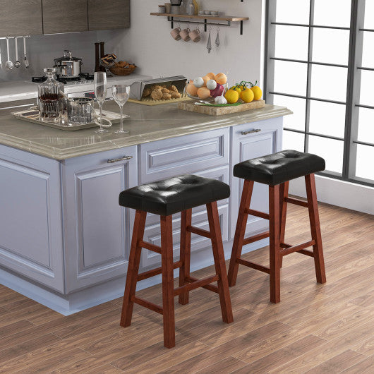 Costway 29" Set of 2 Modern Backless Bar Stools with Padded Cushion