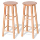 Costway 29" Set of 2 Round Wood Bar Stools