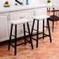Costway 29" Set of 2 White Saddle Seat Bar Stools