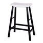 Costway 29" Set of 2 White Saddle Seat Bar Stools