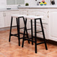 Costway 29" Set of 2 White Saddle Seat Bar Stools