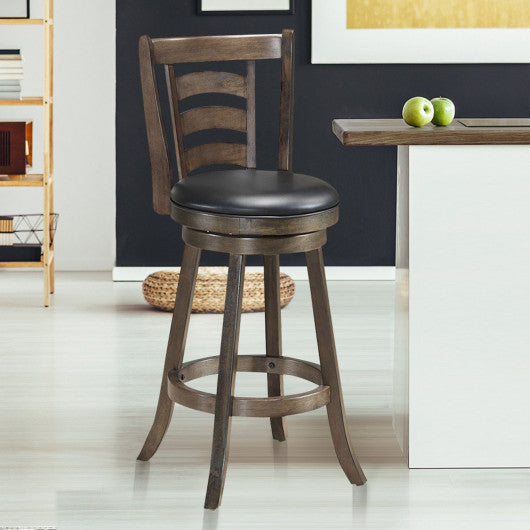 Costway 29" Swivel Counter Height Upholstered Seat Dining Stool