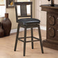Costway 29" Swivel Upholstered Counter Height Bar Stool with Rubber Wood Legs