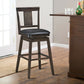 Costway 29" Swivel Upholstered Counter Height Bar Stool with Rubber Wood Legs