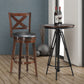 Costway 29" Swivel X-back Upholstered Counter Height Bar Stool with PVC Cushioned Seat