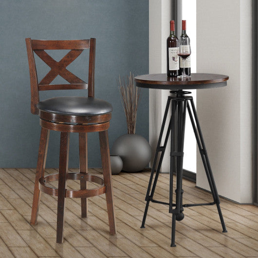 Costway 29" Swivel X-back Upholstered Counter Height Bar Stool with PVC Cushioned Seat