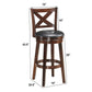 Costway 29" Swivel X-back Upholstered Counter Height Bar Stool with PVC Cushioned Seat