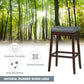 Costway 29”Set of 2 Brown Nailhead Saddle Bar Stools