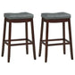 Costway 29”Set of 2 Brown Nailhead Saddle Bar Stools