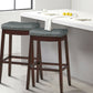 Costway 29”Set of 2 Brown Nailhead Saddle Bar Stools