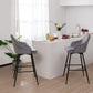 Costway 29.5" 2 Pieces Gray Pub Height Swivel Velvet Bar Stools with Metal Legs