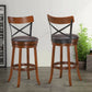 Costway 29.5" Set of 2 Bar Stools 360-Degree Swivel Dining Bar Chairs with Rubber Wood Legs