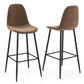 Costway 29.5" Set of 2 Brown High Back Bar Stools