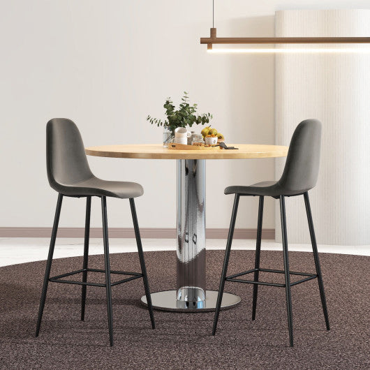 Costway 29.5" Set of 2 Dark Gray High Back Bar Stools