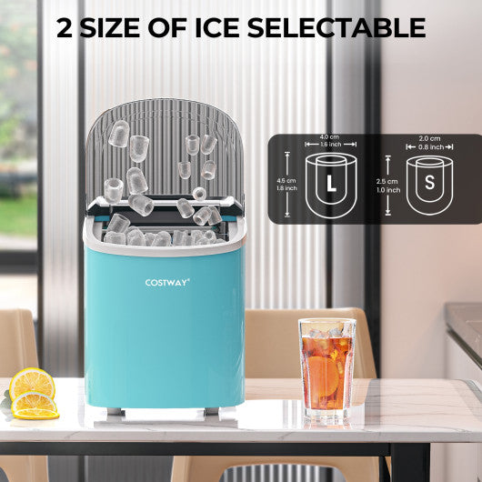 Costway 2.2 L Blue Portable Ice Cube Maker with Bullet Shaped Ice Cube