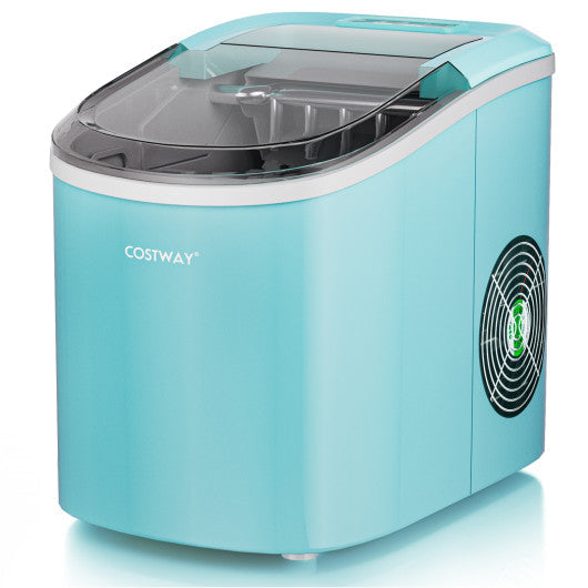 Costway 2.2 L Blue Portable Ice Cube Maker with Bullet Shaped Ice Cube
