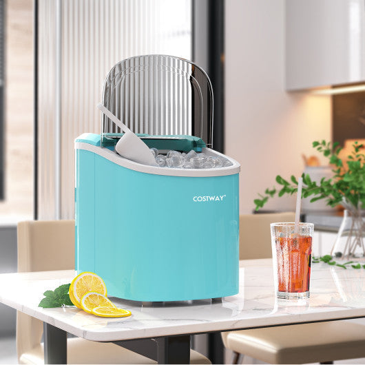 Costway 2.2 L Blue Portable Ice Cube Maker with Bullet Shaped Ice Cube