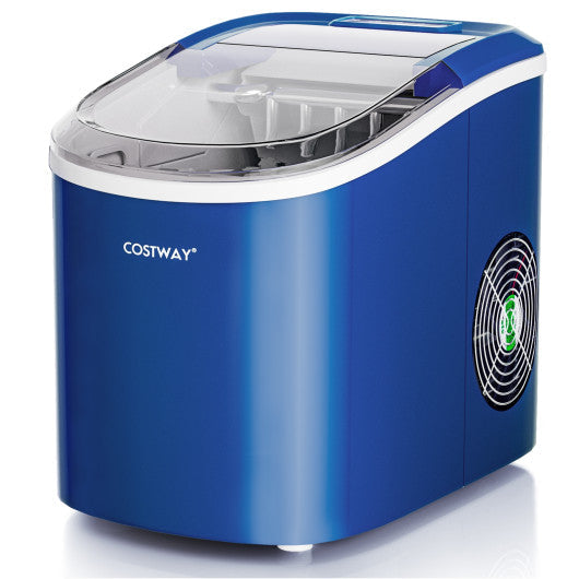 Costway 2.2 L Navy Portable Ice Cube Maker with Bullet Shaped Ice Cube