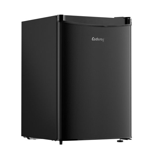Costway 2.5 Cubic Feet Black Compact Single Door Refrigerator with Freezer