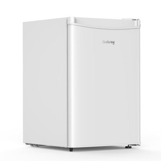 Costway 2.5 Cubic Feet White Compact Single Door Refrigerator with Freezer