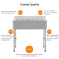 Costway 3-Compartment Stainless Steel Kitchen Commercial Sink