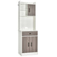 Costway 3-Door 71" White Kitchen Buffet Pantry Storage Cabinet with Hutch and Adjustable Shelf