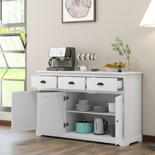 Costway 3 Drawers Sideboard Buffet Storage with Adjustable Shelves