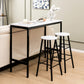 Costway 3 Piece Black & White Pub Table and Stools Kitchen Dining Set