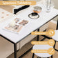 Costway 3 Piece Black & White Pub Table and Stools Kitchen Dining Set