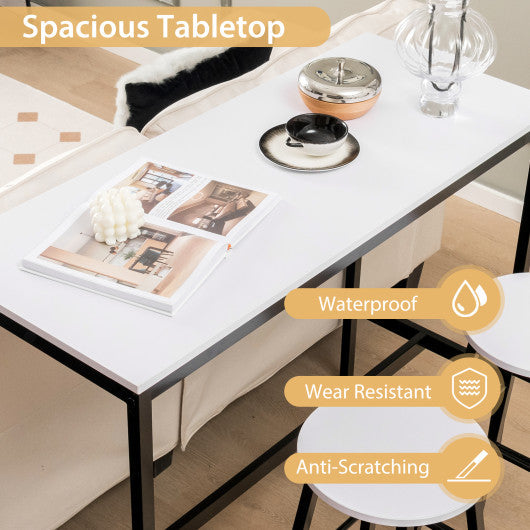 Costway 3 Piece Black & White Pub Table and Stools Kitchen Dining Set