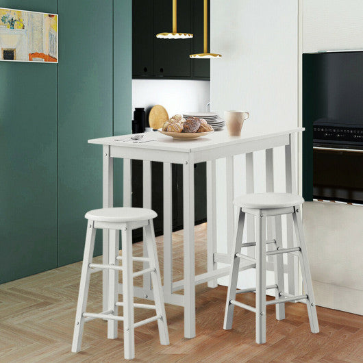 Costway 3-Piece Counter Height Breakfast Table with 2 Stools