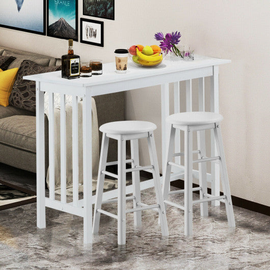 Costway 3-Piece Counter Height Breakfast Table with 2 Stools