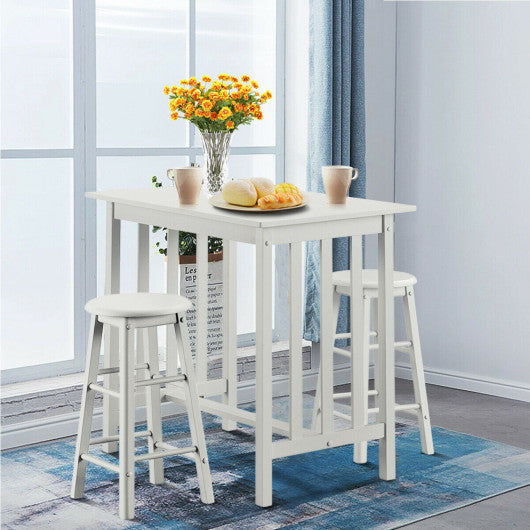 Costway 3-Piece Counter Height Breakfast Table with 2 Stools