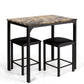 Costway 3 Piece Counter Height Dining Set Faux Marble Table