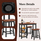 Costway 3 Piece Counter Height Dining Table Set with 2 Saddle Stools and Storage Shelves